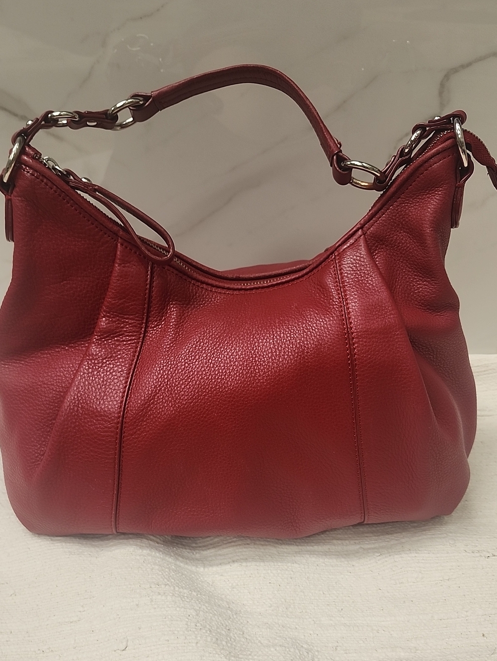 Red Leather Shoulder Bag